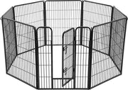 Recinzione per Cani e Animali - 8 Angoli - Rifugio per Animali di Casa - 77 x 100 cm - Nero