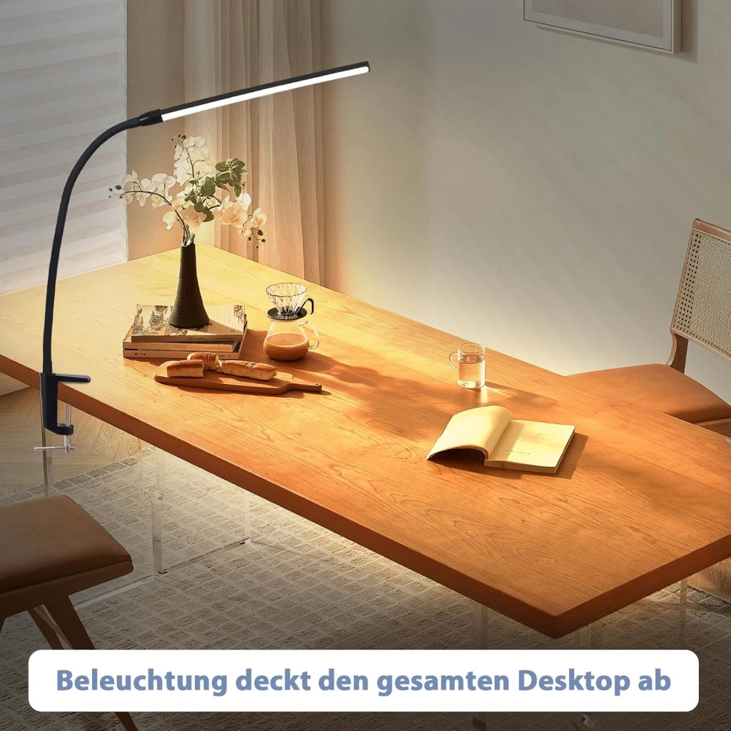 ZMH Lampada da tavolo LED nera 5W USB luce diurna orientabile per ufficio