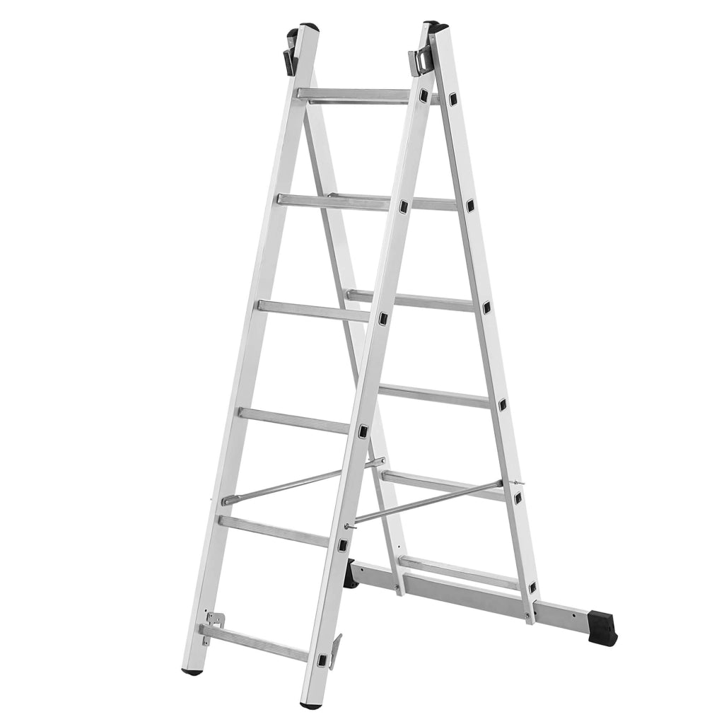 KADAX Mini Ponteggio in Alluminio 2x6 Gradini Piattaforma di Lavoro Pieghevole Scala 3 in 1