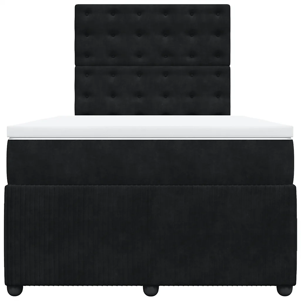 Giroletto a Molle con Materasso Nero 120x200 cm in Velluto 3294624