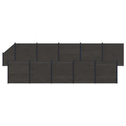 Pannello di Recinzione 11 pcs WPC e Alluminio Nero 3429429