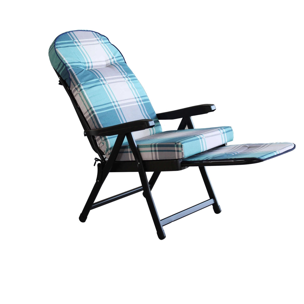 Poltrona Sdraio relax reclinabile in Tessuto Acciaio cm 155x60x60 - QUENTIN