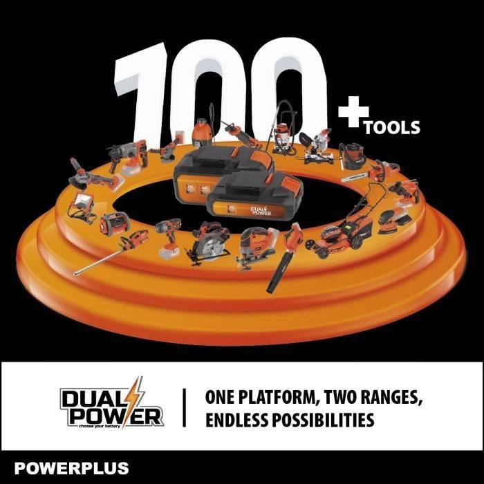 Dimensione a doppia altezza di potenza Powdpg7531 - 20 V Batteria, senza batteria o caricabatterie, lama da 580 mm, deviazione da 18 mm