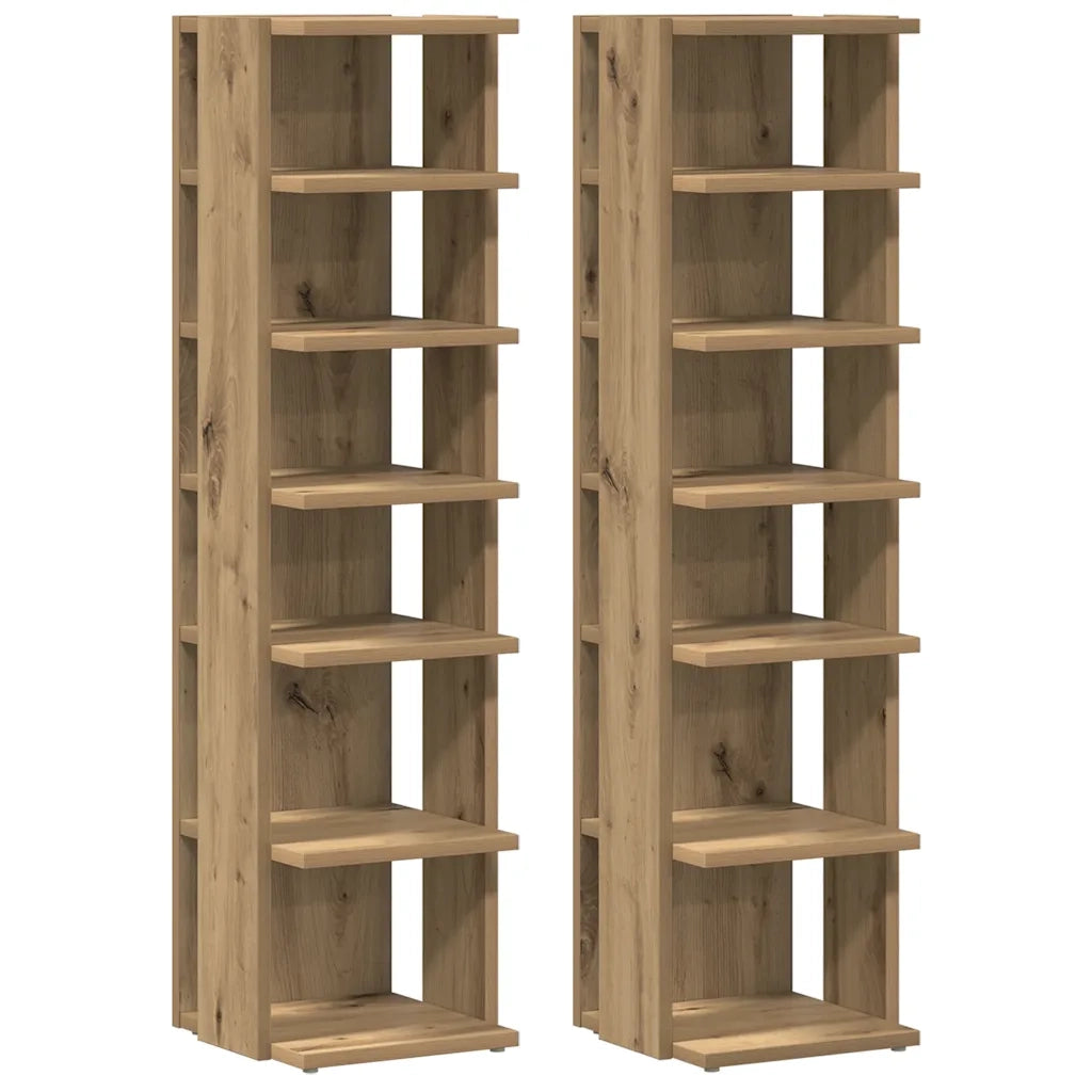 Scarpiere 2 pz Rovere Artigianale 28x27x102 cm in Truciolato 856667