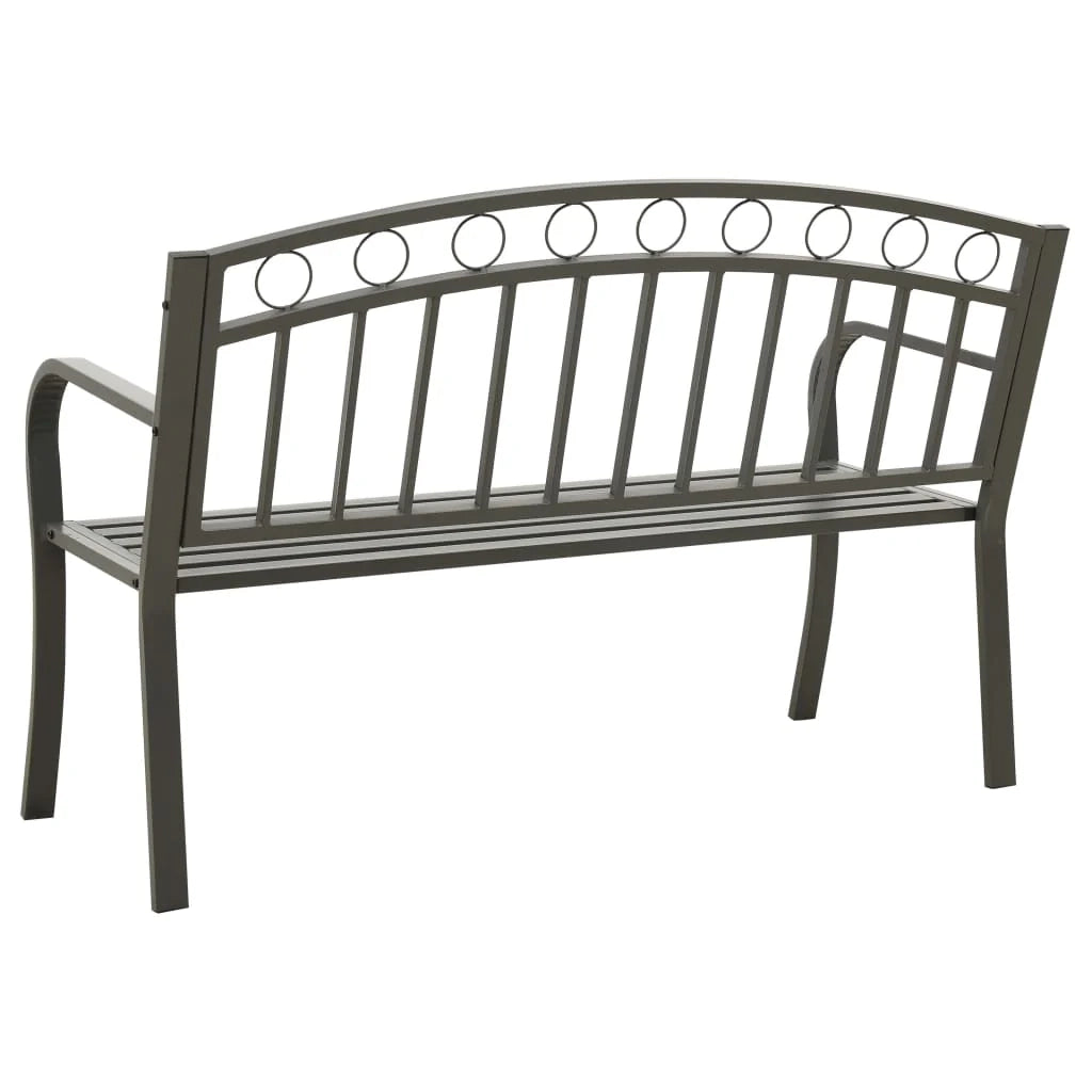 Panca da giardino arredo da esterno terrazza grigio 120 cm acciaio 02_0011728
