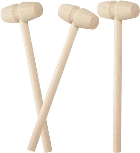 Mini set di martelli in legno per bambini - 3 pezzi - Martelli in legno per bambini - Mini martello - Per attività di pittura