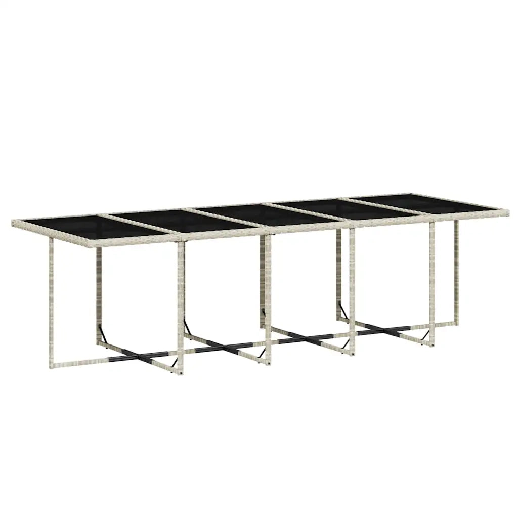 Set da Pranzo da Giardino 15 pz con Cuscini Grigio Polyrattan 3210695