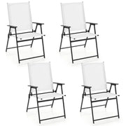 Set di 4 sedie da giardino pieghevoli 62 x 58 x 96 cm comode ed ergonomiche stile contemporaneo metallo bianco 20_0012583