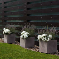 Vaso 50x50 cm in Resina Arkema Iris Vase Bianco