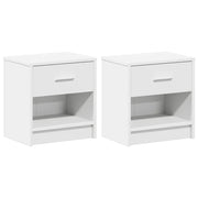 Set di 2 Comodini | Armadio da Notte | Mobiletto da notte con Cassetto Bianco 39x28x41 cm