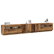 Mobile Porta TV con LED Legno Antico 260x35x40 cm Truciolato