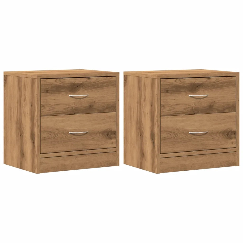 Comodini 2pz-Set di 2 Tavolino da notte Rovere Artigianale 40x30x40 cm in Truciolato 952430