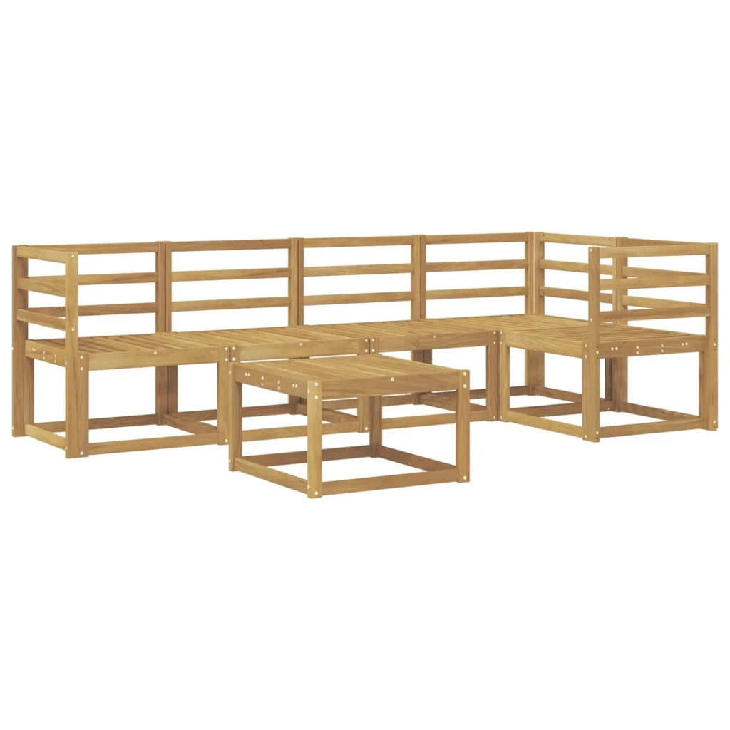 Set di divani da esterno 6 pcs Bianco Legno di Acacia Massello 3387648