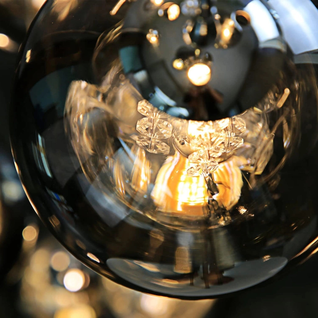 ZMH Lampada a sospensione a LED in vetro regolabile in altezza per illuminazione del soggiorno