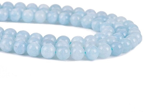 Collezione di perle naturali - Aquamarina/Luna pietra - Quarzo rosa - 40-46 pezzi - 8 mm - Gioielli manufatti - Perle naturali in collana