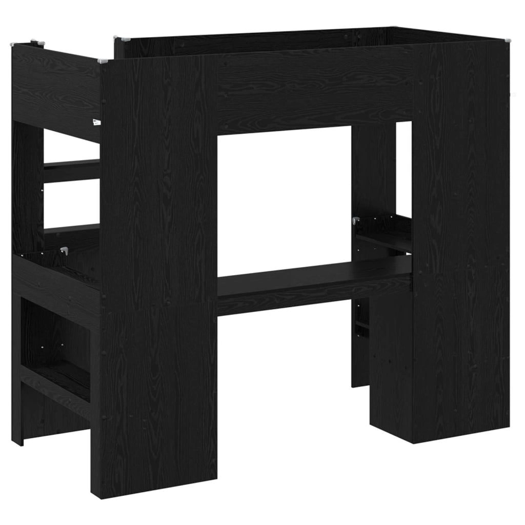 Struttura letto a castello con scrivania Rovere Nero 3410444