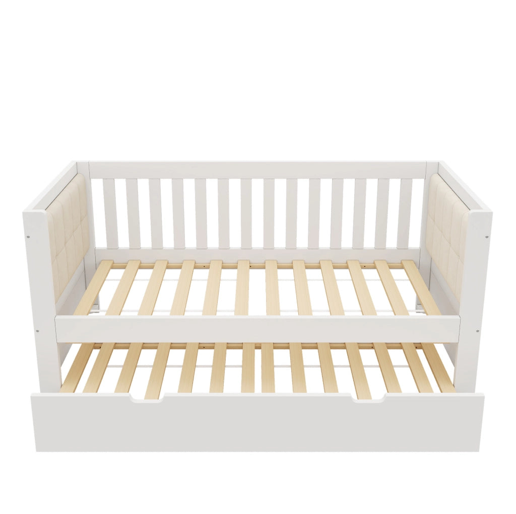 Letto da giorno con letto estraibile 90x190 cm; legno; bianco