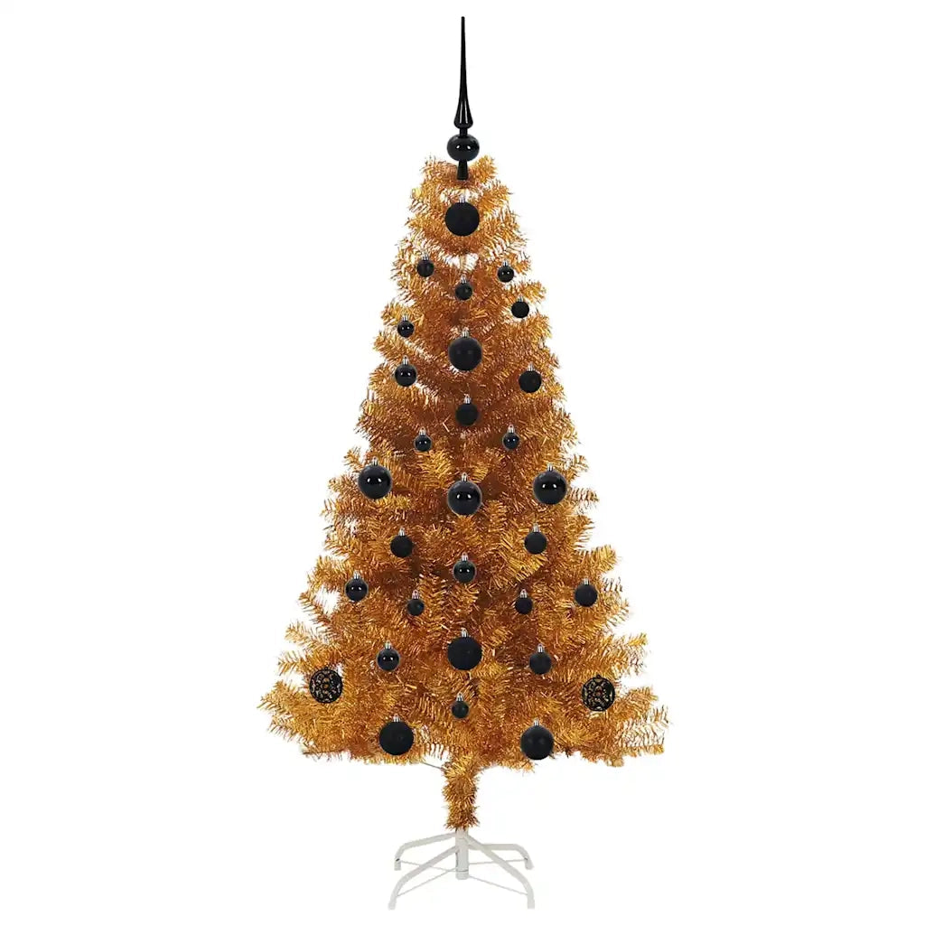 Albero di Natale con 150 LED con supporto Oro 120 cm PET 3396604