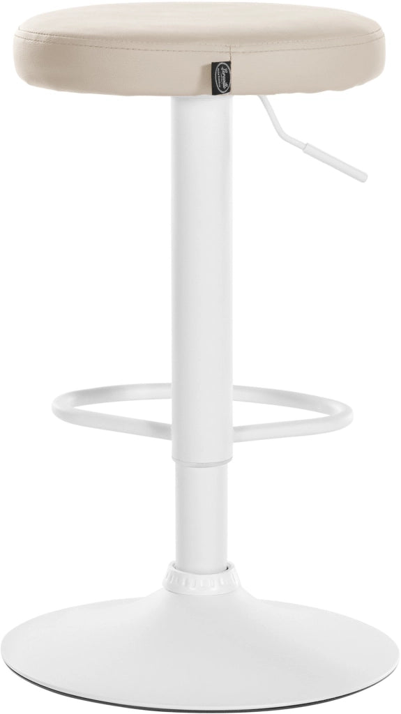 Set di 2 sgabelli da bar Ponte in similpelle crema,Metallo bianco opaco