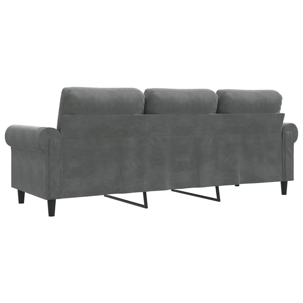 Divano a 3 Posti Grigio Scuro 180 cm in Velluto 359540