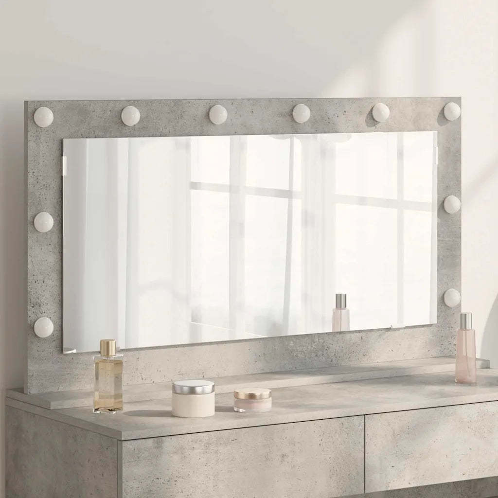 Specchio da Vanità Grigio cemento 100 x 55 x 18 cm Rettangolare 868304