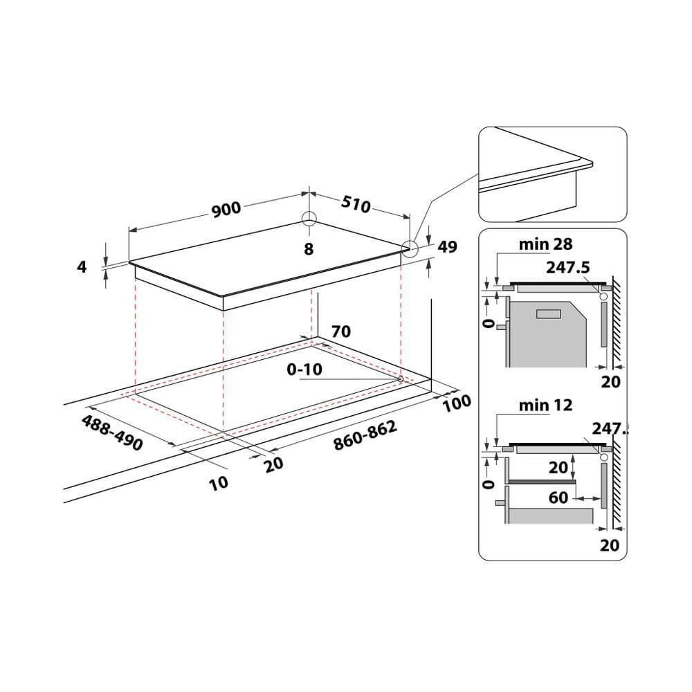 Hotpoint Ariston Piano cottura a induzione HT 1090 BA