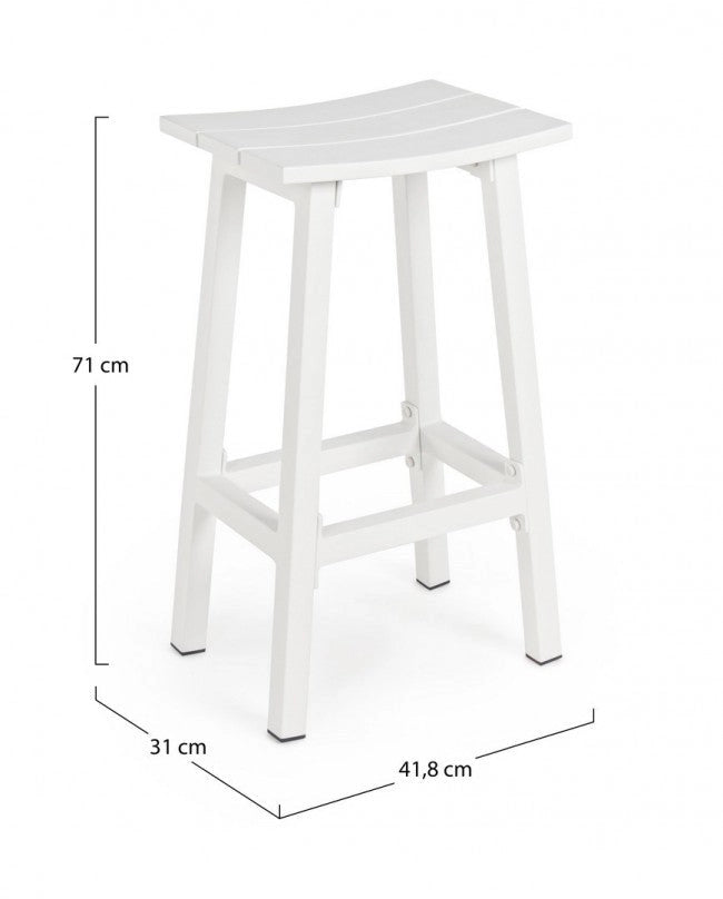 Sgabello Bar 41,8x31x71h cm Skipper Bianco