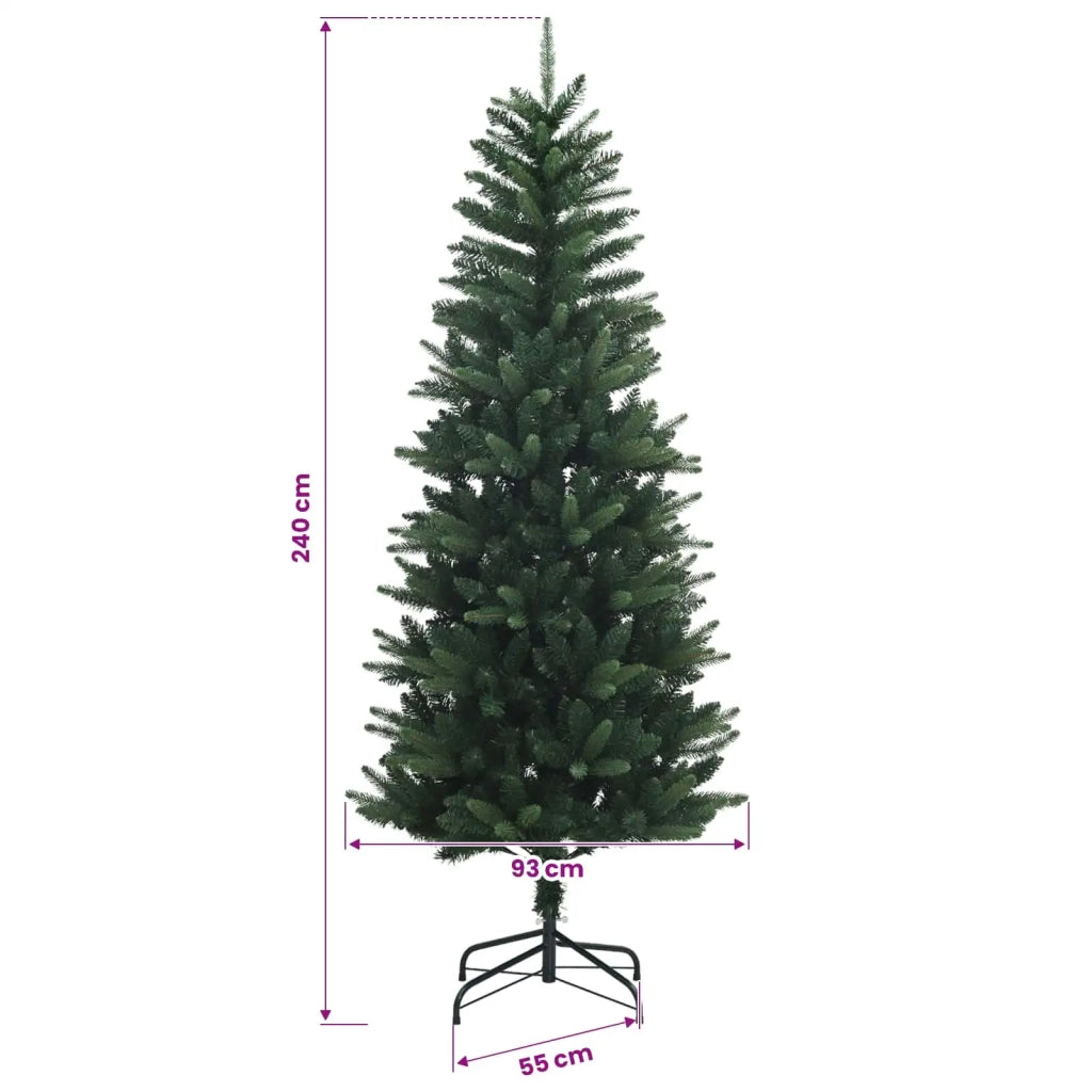 Artificial Hinged Christmas Tree 240 cm PE e PVC Verde 42052636