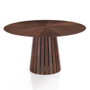 Tavolo rotondo MALTA WALNUT in MDF noce e gambe nere
