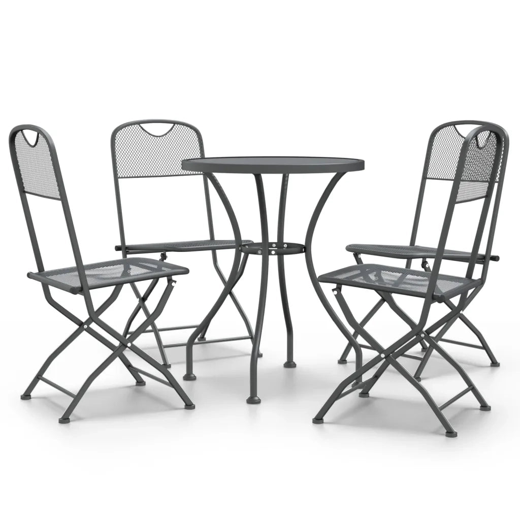 Set da Pranzo per Giardino 5pz Rete Metallica Espansa Antracite cod mxl 35730