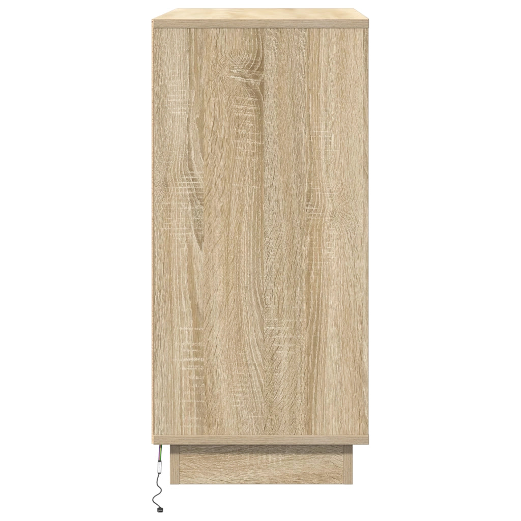 Mobile TV con LED in Rovere Sonoma - 71 x 34.5 x 75 cm - Realizzato in Legno Ingegnerizzato