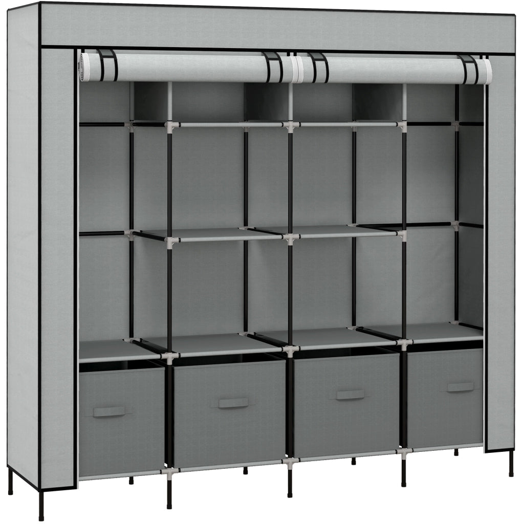 ARMADIO PORTATILE 166x42,5x169,5 cm Grigio Scuro in acciaio