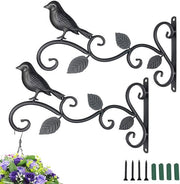 Hanger per balcone - 2-pack - 30 cm hanger in acciaio - Hanger per esterni - Attacco alla parete - Per piante/lampioni/illuminazione/vasche per animali - Con viti - Nero