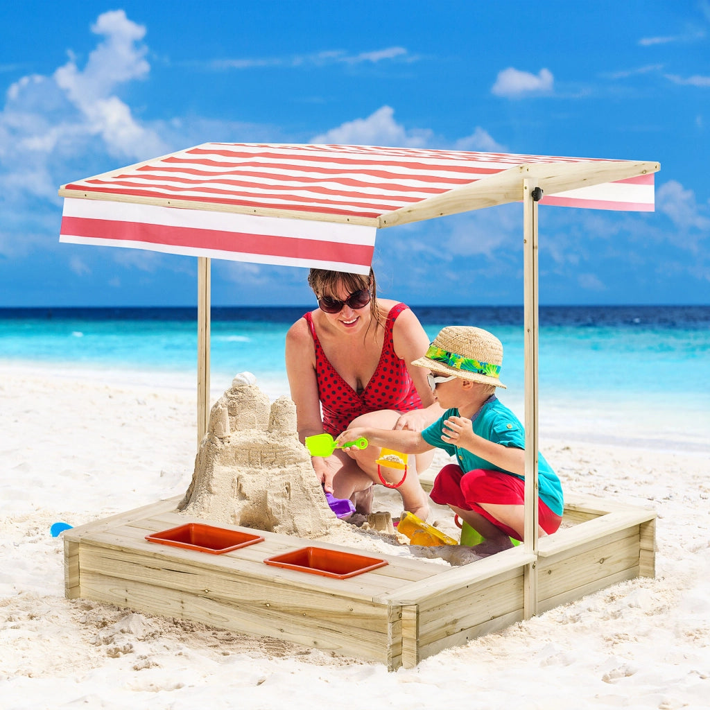 Sandbox Legno Quadrata 2 Bacs ¨C zephmum ¨C Legno Abete Autoclave 118x118x118 cm