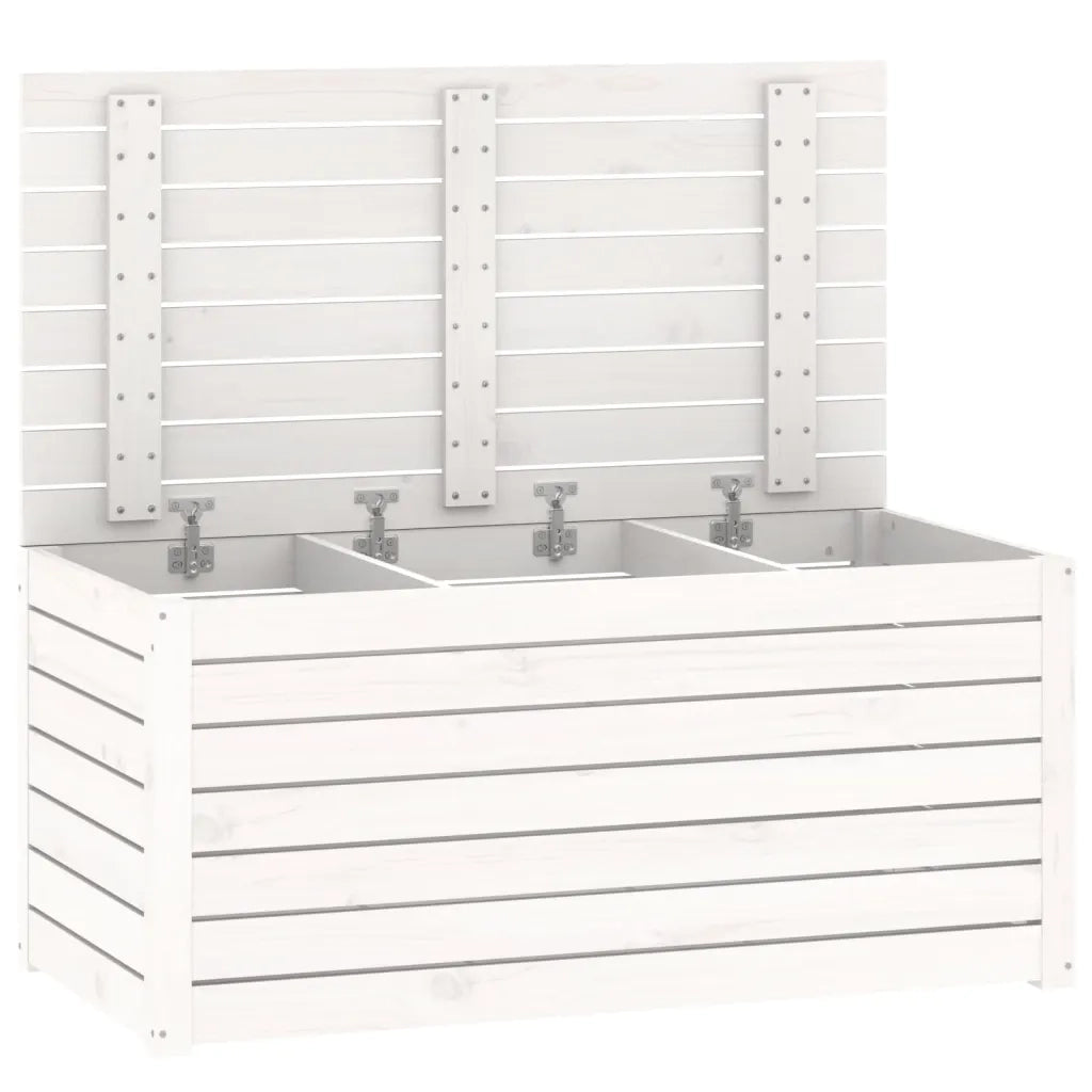 Contenitore Giardino Bianco 101x50,5x46,5cm Legno Massello Pino 823949