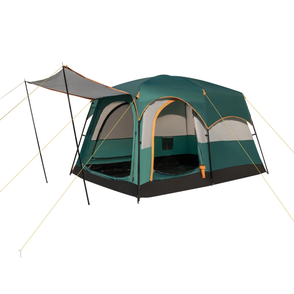 Tenda da campeggio 323 x 211 x 189 cm 6 persone impermeabile con ottima ventilazione stile moderno tessuto Oxford verde 20_0020678