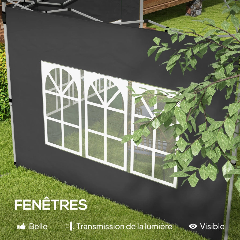Pannelli laterali per gazebo 3x3 m ¨C zephmum ¨C 295x195 cm nero