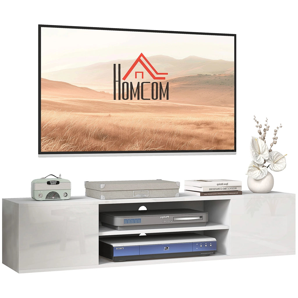 Mobile TV Muro Sospeso Contemporaneo ¨C Zephmum ¨C Bianco 140x30x30