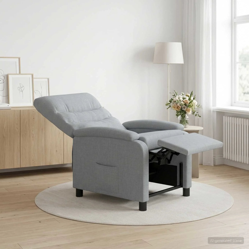 Divano Sedia-Poltrona reclinabile Grigio Chiaro Tessuto 708916