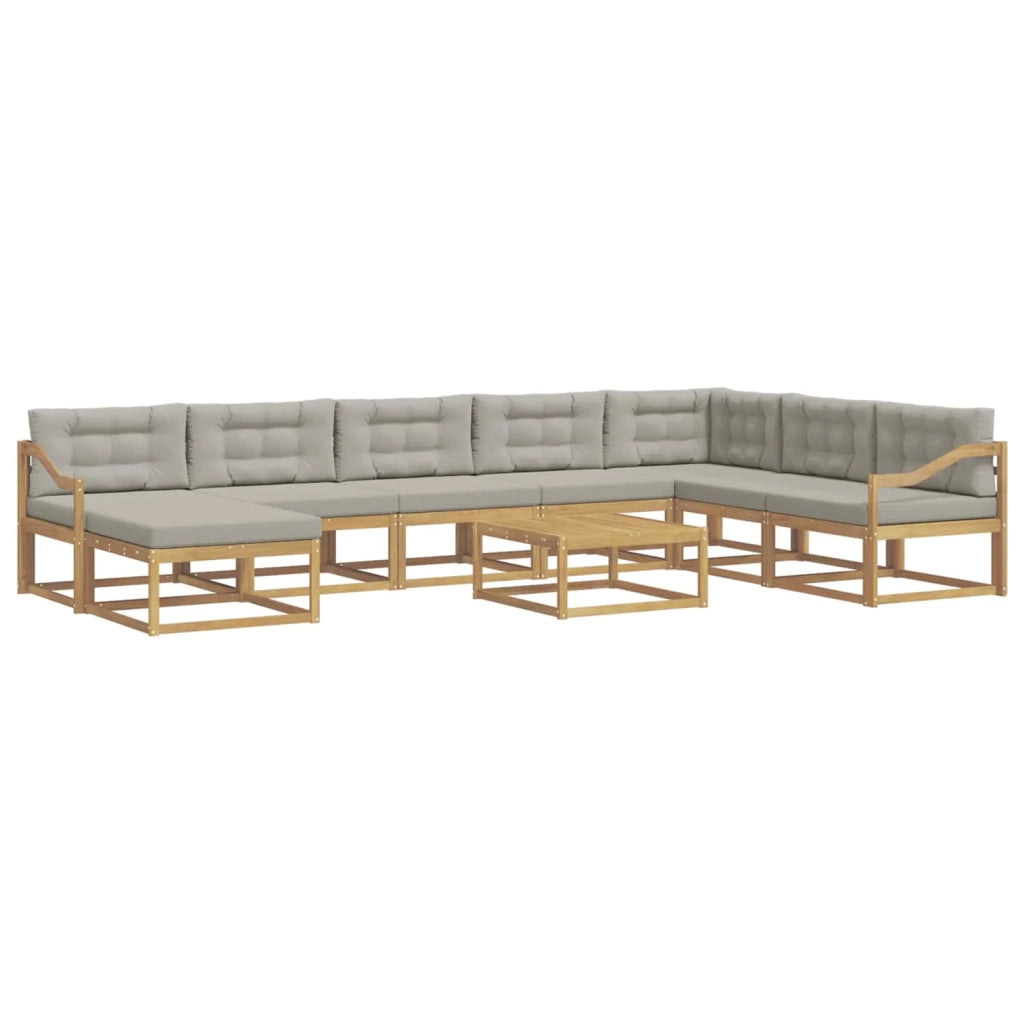 Set di divani da esterno 9 pcs Bianco e Grigio Chiaro 3386915
