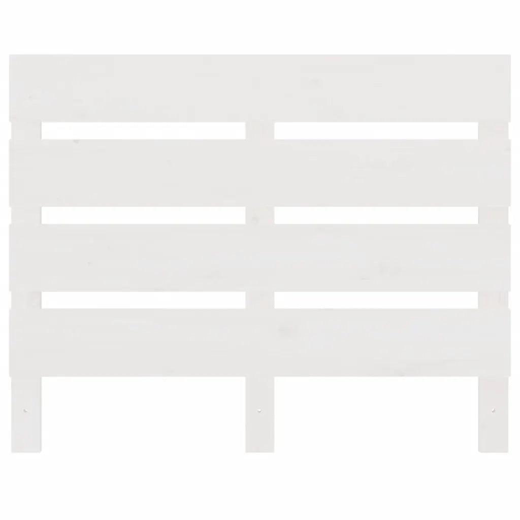Testiera | Testata per Letto Bianca 90x3x80 cm in Legno Massello di Pino