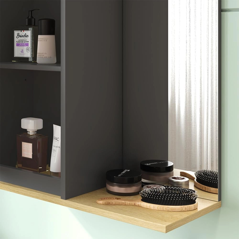 Specchio da bagno Livia, Antracite, 60 x 63 cm