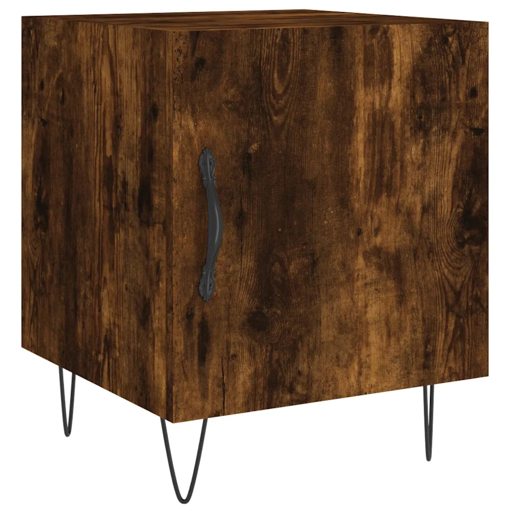 Comodino | Armadio da Notte | Mobiletto da notte Rovere Fumo 40x40x50 cm in Legno Multistrato