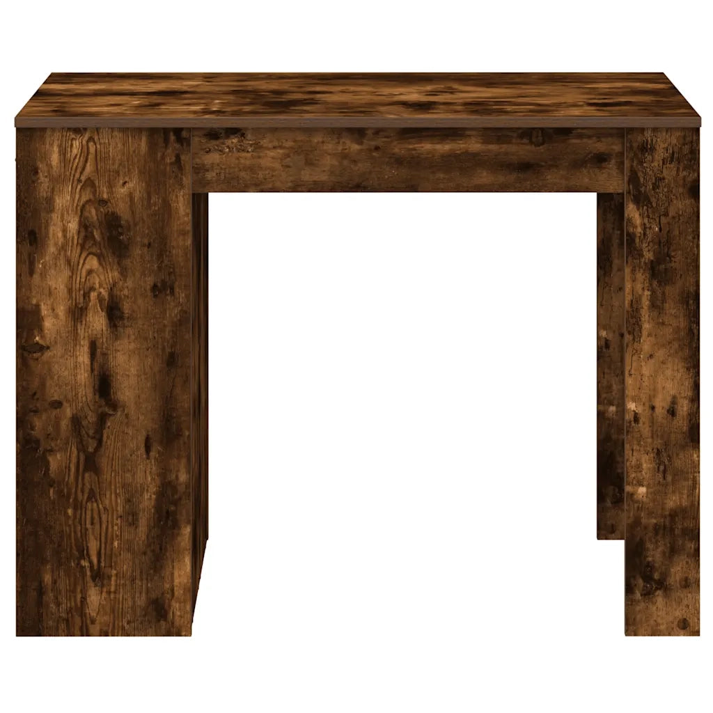 Scrivania con Cassetto e Ripiano Rovere Fumo Legno Multistrato 858690