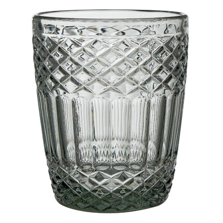 Set 6 bicchieri acqua 300 ml Agadir vetro sfaccettato fumé