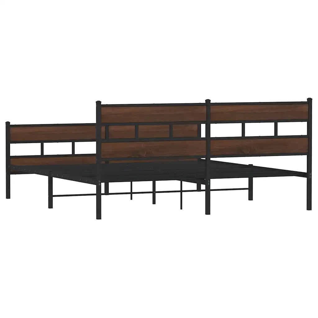 Giroletto senza Materaso in Metallo Rovere Marrone 183x213 cm