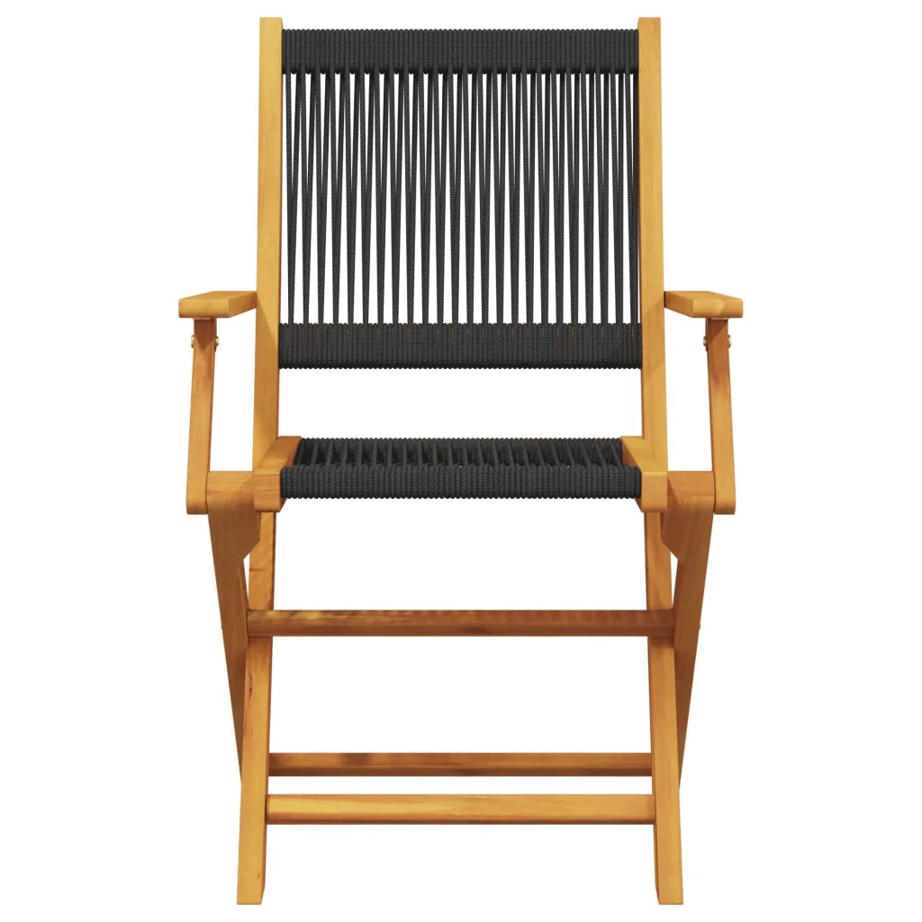 Set da Bistrot 3pz Nero in Polipropilene e Legno Massello 3281805