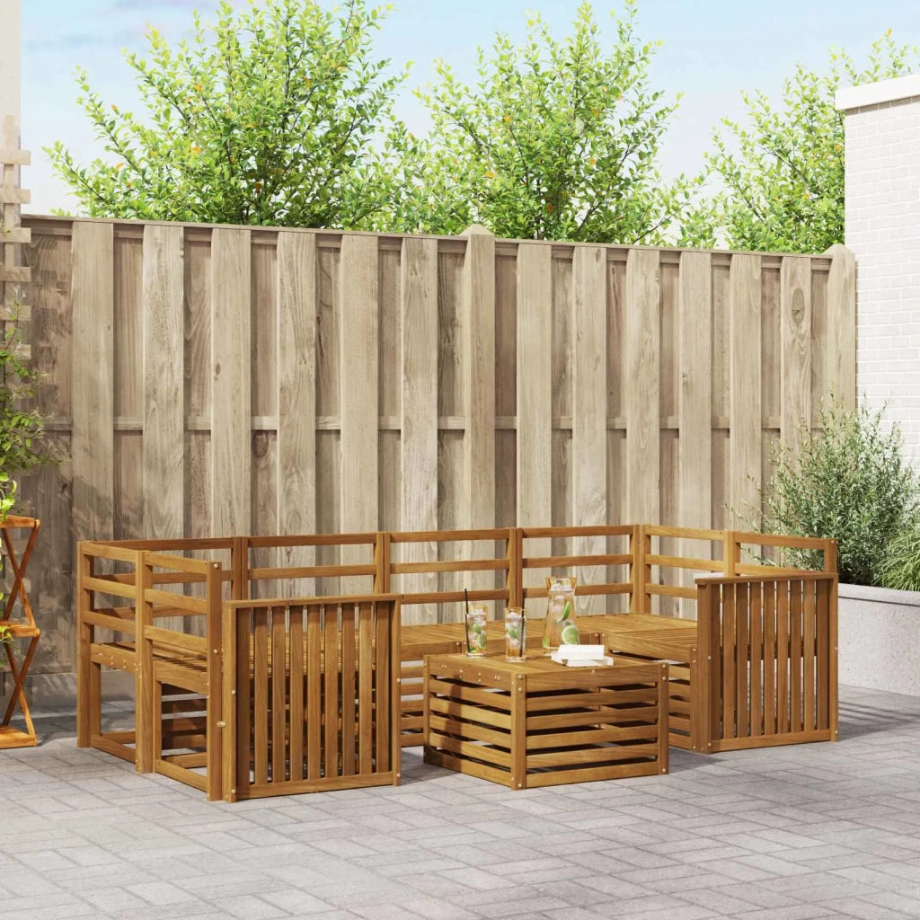 Set divani 7 pcs Naturale Legno di Acacia Massello 3374444