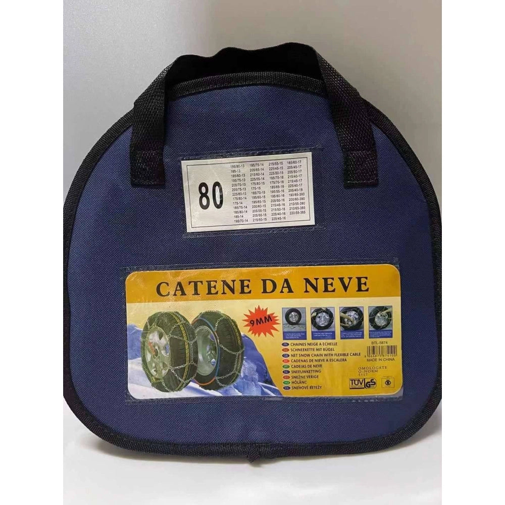 Trade Shop - Catene Da Neve Per Auto Gruppo 80 Pneumatici Facili Da Montare Omologate -