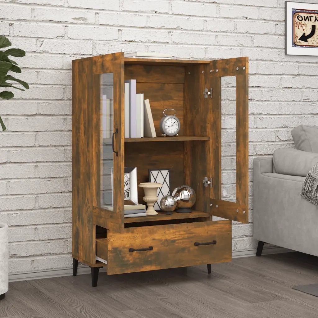 Credenza | Madia | Buffet da pranzo | Armadio da pranzo Rovere Fumo 70x31x115 cm in Legno Multistrato